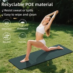 1/2 Inch 70″x24″ Foldable TPE Yoga Mat, Thick Non Slip Pilates Mat