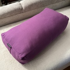 Yoga Bolster Cushion Purple Carry Handle Washable Cotton Zip Cover Firm 24x12x9″
