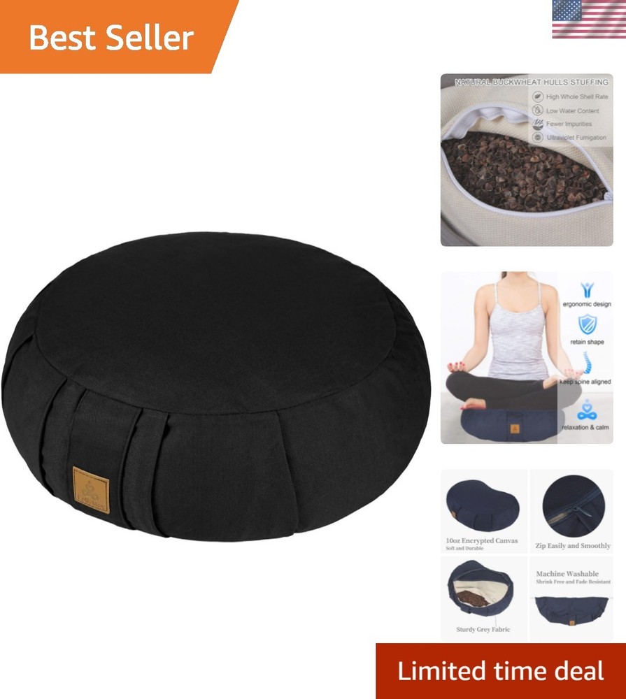 Round Zafu Meditation Cushion, D=15″ H=5.5″ Zabuton Meditation Pillow, Yoga B…