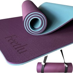 2/5 Inch 10MM Non-Slip Workout Mat Yoga Extra Thick Exercise Yoga Mat with Strap