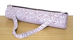 Indian White Floral Yoga Mat Carrier Bag Mandala Large Shoulder Strap