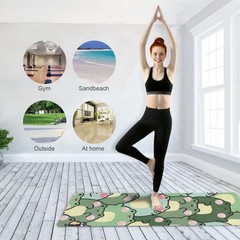 GOODOLD Cute Chubby Frog Yoga Mat, 71 x 26 Inch Nonslip Yoga Mats Folding Tra…