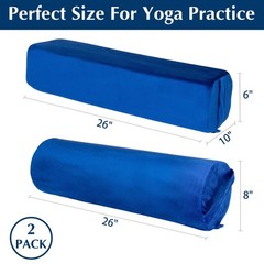 2-Pack Yoga Bolster Pillow Set: Rectangular & Cylinder Pillows for Meditation…