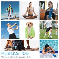 4 Pack Cooling Towels (40″x12″), Microfiber Chilly Towels Soft Breathable Gym…