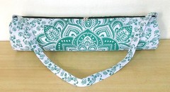 Green Ombre Mandala Yoga Mat Carrier Bag Hippie Mandala Cotton Bag With Shoulder