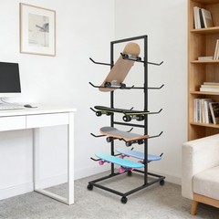 5 Tier Metal Yoga Mat Holder Yoga Mat Storage Rack w/Wheels 60*40*130cm