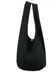 BTP! Thai Monk Buddha Cotton Sling Crossbody Messenger Bag Shlouder Black M2