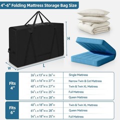 Folding Mattress Storage Bag, Fits 4″ Single Mattress 650D Oxford Cloth Trifo…