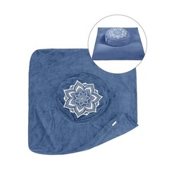 Meditation Zafu Cushion Set with Buckwheat Hulls & Memory Foam Blue（cover Only）