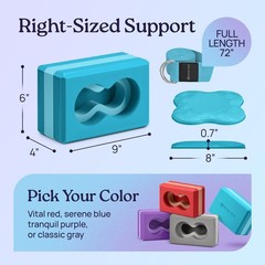 Deep-Zen® Yoga Blocks Wrist Support; 2 Pack with Knee Pads Blue
