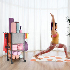 Yoga Mat Storage Rack – Home Gym Organizer for Dumbbells, Kettlebells, and Gym A