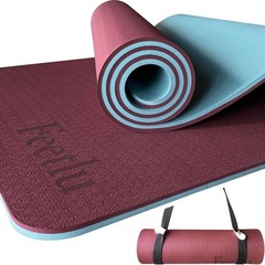 Extra Thick Exercise Yoga Mat with Strap – 2/5 Inch (10MM), Non-Slip Workout …