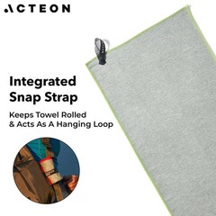 Acteon Microfiber Quick Dry Gym Towel, Silver ION Pack of 3, Heather Grey