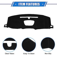 Dash Cover Mat Fit for Chevy Silverado 1500 2500HD 3500HD 2019-2025 Black