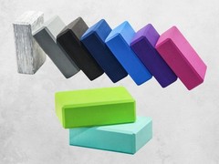 2 Yoga Blocks, Workout Fitness Bricks, Non Slip Handstand Support, Black