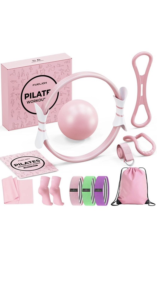 Fuelion Pilates Ring Set for Women, Home Workout Pilates Equipment with Resis…