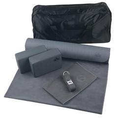7-Piece Yoga Kit for Women & Men – 6mm Cushioned Non-Slip Mat, 2 Foam Blocks,…