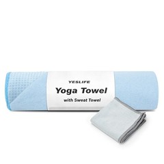 YESLIFE Non-Slip Extra Thick Hot Yoga Towel 72 inches x 24 inches, Light Blue