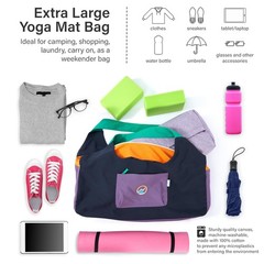 Large Yoga Mat Bag Carrier with Multi-Functional 4 Zipper Pockets for Yoga Ma…