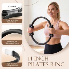 Pilates Kit for Women Home Workout, Pilates Equipmen with 14″ Pilates Ring an…