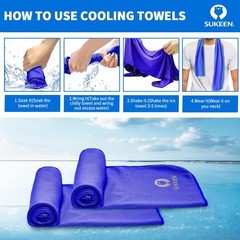 Sukeen [4 Pack Cooling 40″ x 12″, Light Blue/Light Grey/Dark Blue/Dark Grey