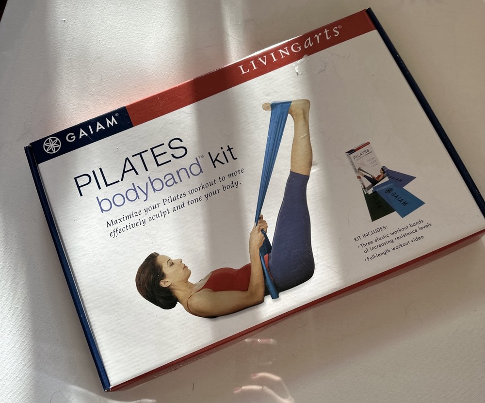 Vintage GAIAM Pilates Bodyband Workout Kit Toning W/VHS Video & Bands New w Box
