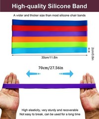 SUJAYU 6 Pack Towel Clips for Chairs, Silicone Bands Medium, Multicolor