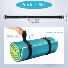 Multifunctional Floating Mat Straps With Quick Release Buckles, Large, Black