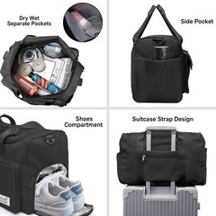 Sports Gym Duffel Bag with Shoes Compartment and Dry Wet Separated Pocket for…