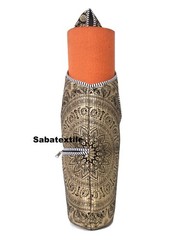Indian Black-Gold Jhola Tote Bag, Quilted Yoga Mat Bag,Handblock Yoga Mat Bag US
