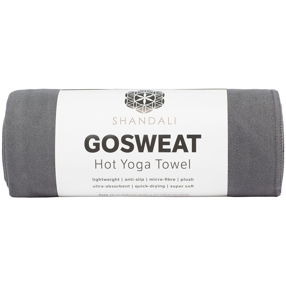 Shandali Hot Yoga GoSweat Microfiber Hand Towel in 26.50″ x 16.00″, Gray