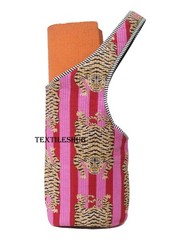 Cotton Quilted Yoga Mat Bag Handmade Tiger Print Shoulder Carrier Gym Bag