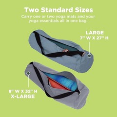Organic Cotton Yoga Mat Bag – XL Breathable, Zippered Pocket, 30″ Strap