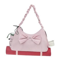 Gym Bag For Women, Yoga Mat Bag with Shoes Compartment, Wet Pocket and Pink