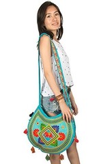 Tribe Azure Women Hippie Sling Handmade Crossbody Bag Boho Chic Patchwork
