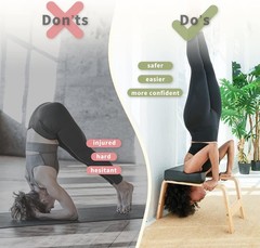 Yoga Headstand Bench Wood PU Black