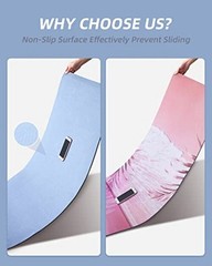 Yoga Mat Non Slip, Anti-Tear 1/4 Thick TPE Yoga Mats for Women and Men, Gray