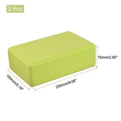 Yoga Block 9″ x 6″ x 3″ Lightweight High Density EVA Foam Brick, Green 2pcs