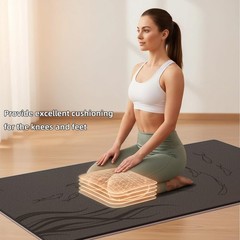 Extra Wide Thick Yoga Mat for Women and Men 76″x 40″x 10mm TPE Exercise Mat, …