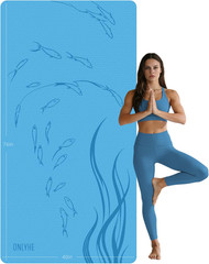 Extra Wide Thick Yoga Mat for Women and Men 76″X 40″X 10Mm TPE Exercise Mat, Lar