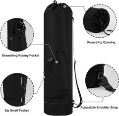 sportsnew Yoga Mat Bag with Water Bottle Pocket and Bottom Wet Pocket, Exercise