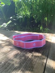 Pink/White Elastic Nylon Yoga Stretch Strap 8 Loops