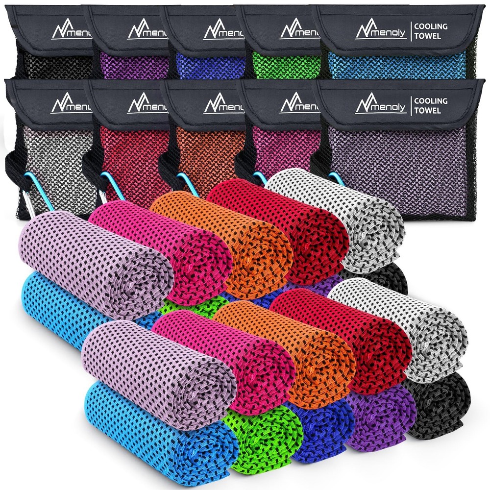 MENOLY 20 Pack Cooling Towels, 40″x12″ Cooling Towels for Neck and Face with …