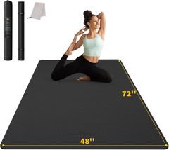 Yoga Mat 72″ X 48″ Large Workout Mat for Home Gym Flooring | 6Mm-12Mm (0.24″-0.4