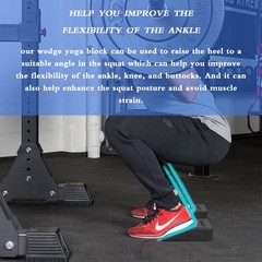 2 Pack Non-Slip Squat Wedge Blocks Heel Elevated Ramp Calf Raises Platform