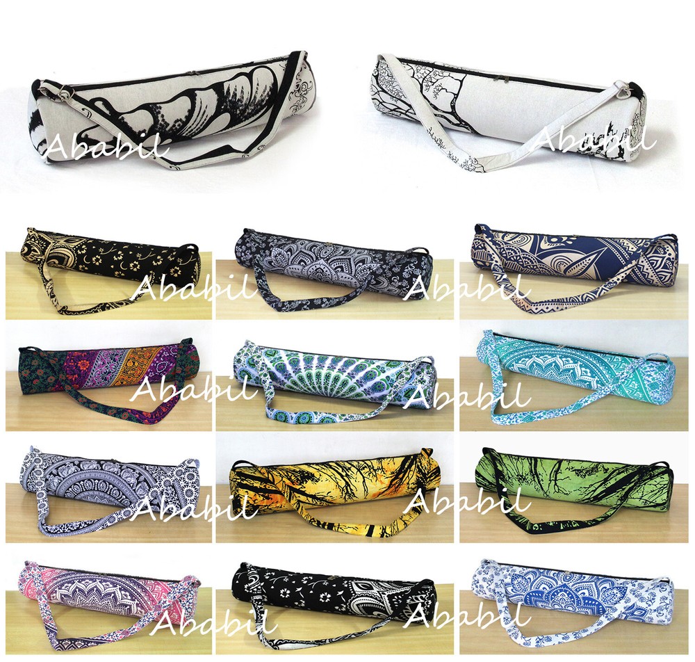 Indian Cotton Yoga Mat Bag Gym Bag Exercise Bags With Shoulder Strap Variations