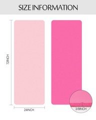 2 Pack Yoga Mats (72×24) 3/8 Inch Thick Exercise Yoga Mat for Home Workout wi…