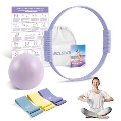 Pilates Essentials Kit for Women, 13.5″ Pilates Ring and Ball Set with Resist…