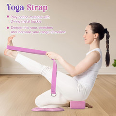 5 Pcs Yoga Blocks Knee Pads Strap Set Soft Foam Accessories