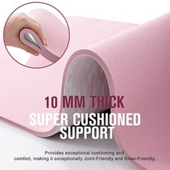 UMINEUX Extra Thick Yoga Mat, 2/5 Inch (10MM), Natural Rubber and TPE Non Sli…